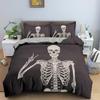 3D Skeleton Bedding Set Skull Duvet Cover 2/3Pcs Quilt Cover With Pillowcase Queen King Size Soft Fabric Bedclothes
