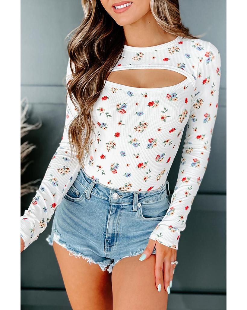 Azura Exchange Боди с цветочным вырезом