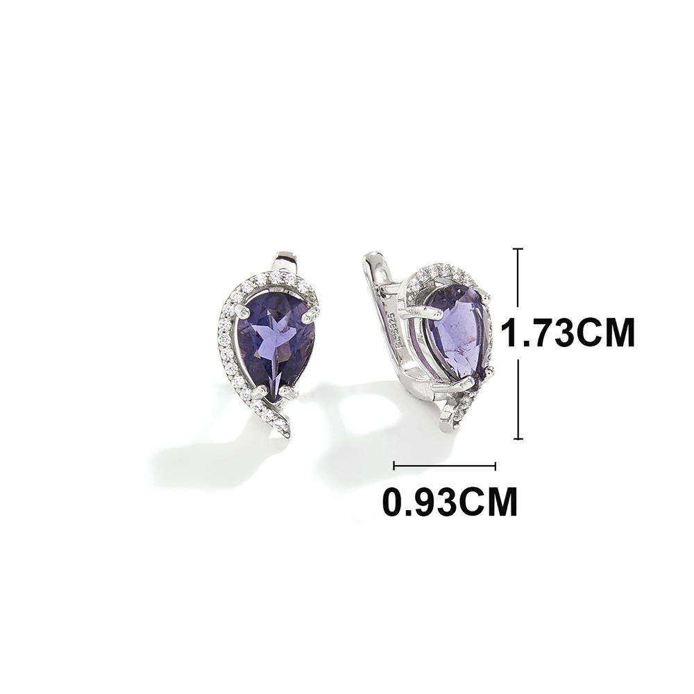 Bolaijewelry Потрясающие серьги с натуральной иолитовой серебряной застежкой для женщин и сестер, ювелирные украшения на день рождения и вечеринку, подарок