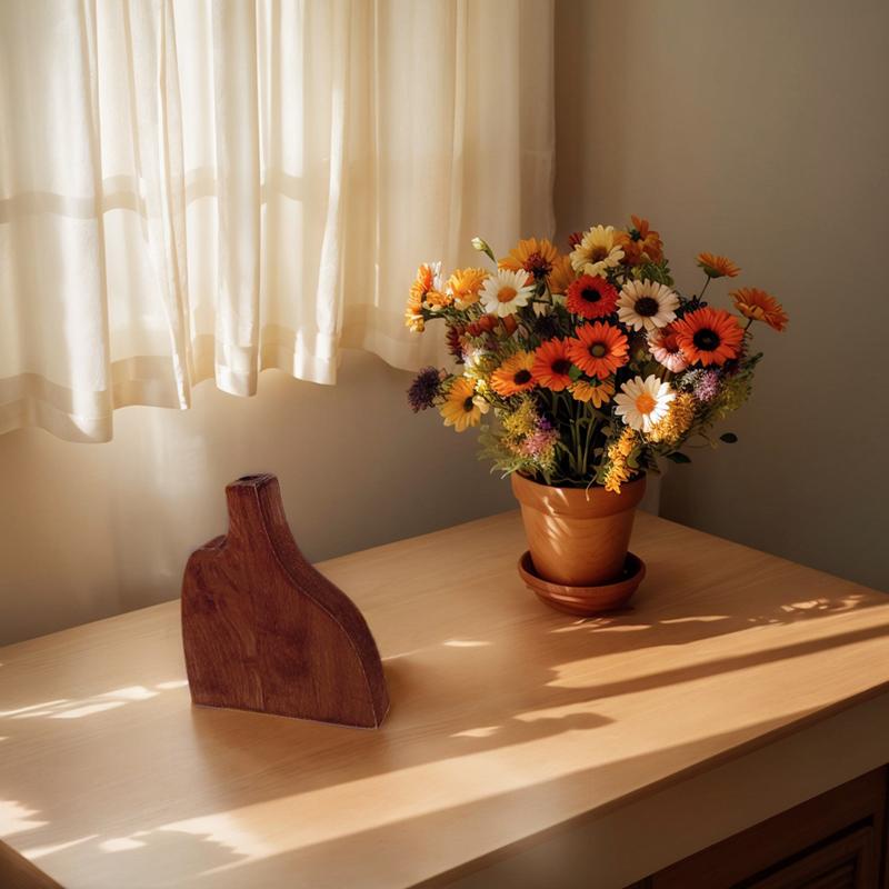 Ручная работа Флористическое искусство Настольные украшения Ваза Домашние украшения Дерево Ретро Натуральные материалы Декоративные 4 стиля