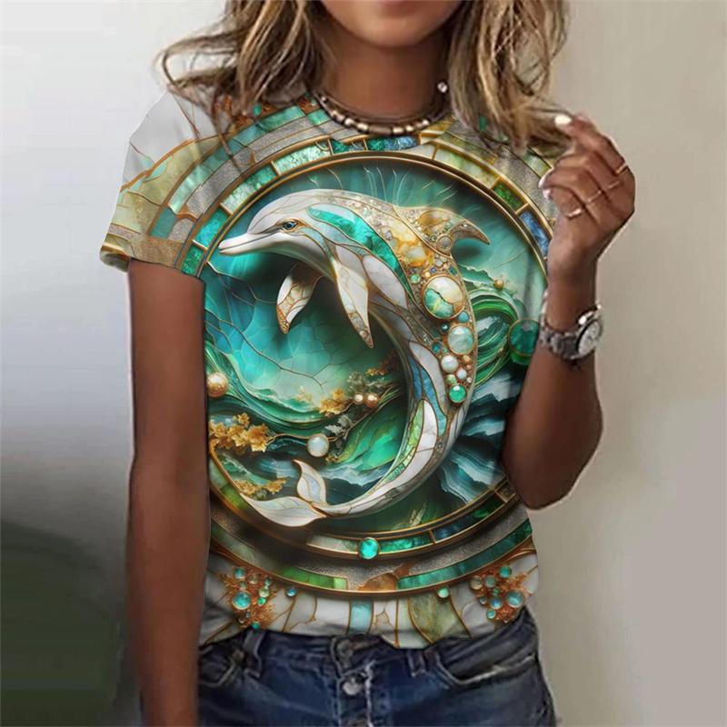 3D Printed Stereoscopic Animal T-Shirt For Women Dragon Phoenix Graphic Tees Summer Casual T Shirts O-Neck Tops Short Sleeves