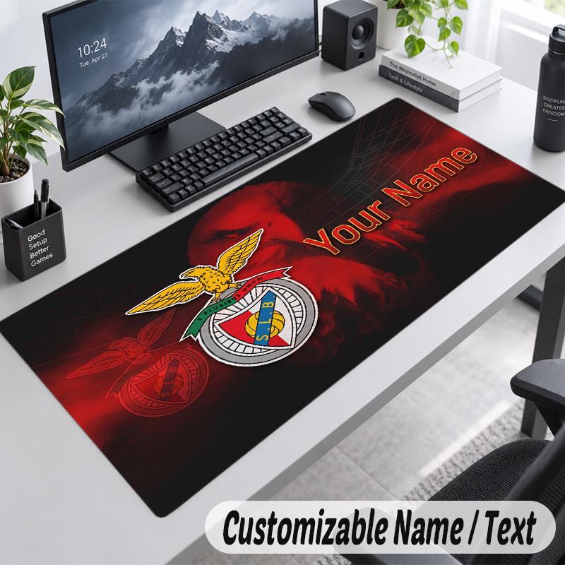 Custom Name Text Mouse Pad Benfica FC Personalized Desk Pad For Work And Gaming