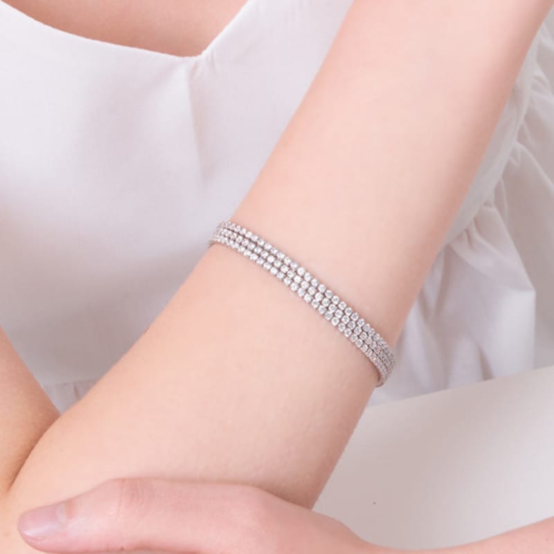 Браслет-теннис ELLE Jewelry с тремя камнями ELBRBB103