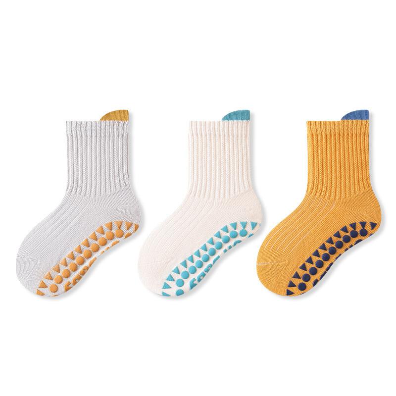 3Pairs/Lot Baby Anti-slip Socks For Boys Girls Low Cut Floor Kids Toddler Sock With Rubber Grips Socken For 0-6Years