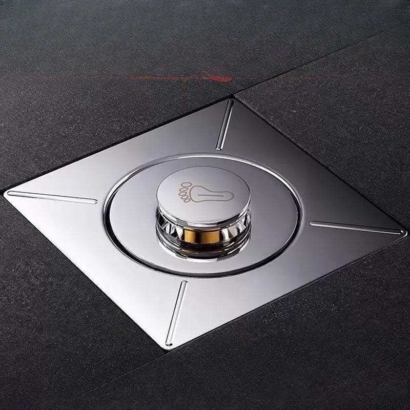 Adjustable Footprint Pattern Pop Up Sink Drain Stopper For Bathroom Shower Floor Odor Proof Waterproof Filter Core Replacement KTY