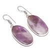 Natural Sage Amethyst Gemstone 925 Sterling Silver Jewelry Earring 1.77" z7M47