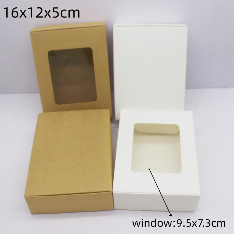 10 шт. подарочная упаковка с окошком белая/крафт-бумага большого размера для рождественского подарка упаковка для торта свадьба семейное торжество m