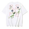 Off-White 2025 Лето Новая футболка с коротким рукавом с принтом мультяшного инопланетянина для мужчин и женщин