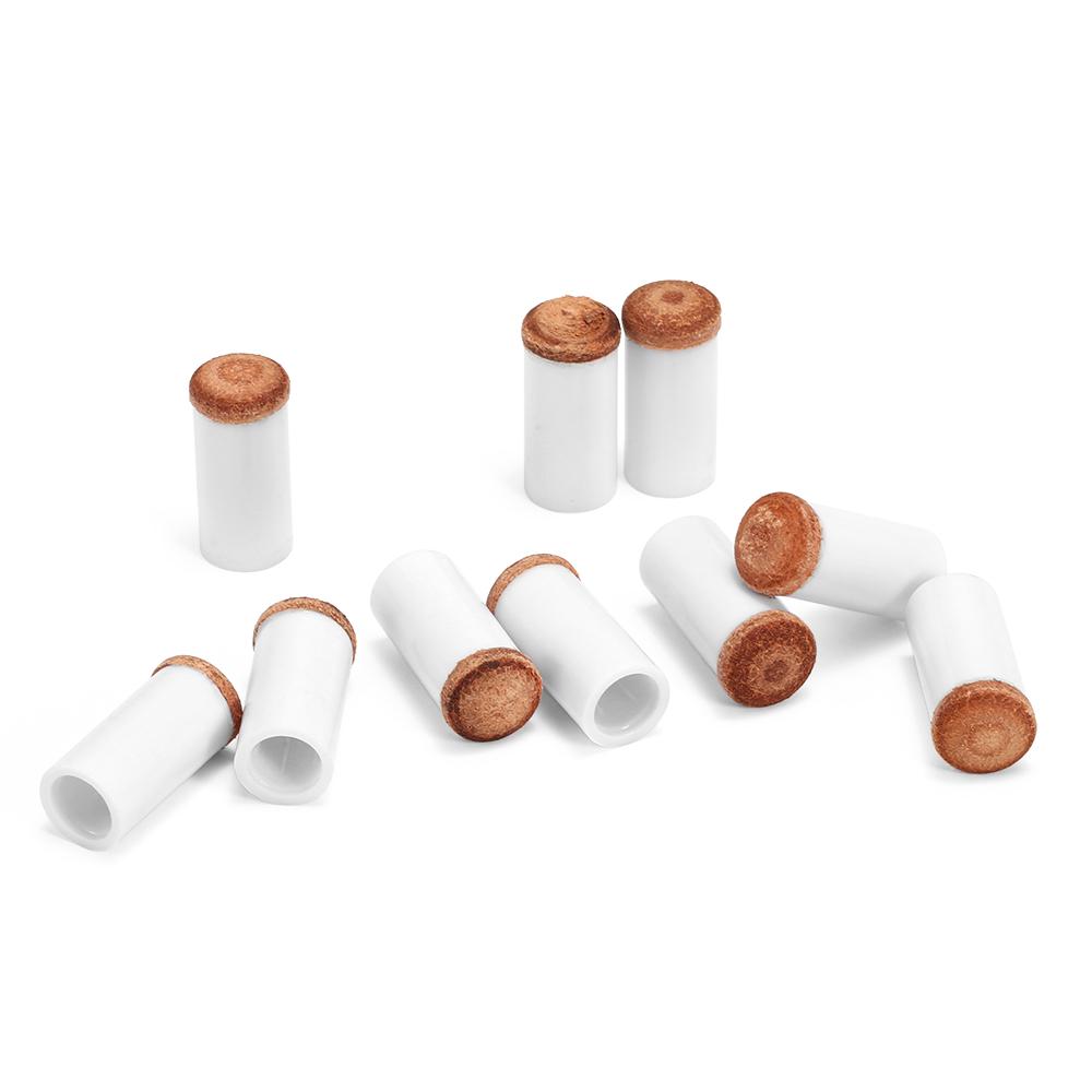 10PCS Pool Cue Tips Hard Plastic Cue Stick Ferrules Billiard Cue Head 12MM / 13MM Outer Diameter