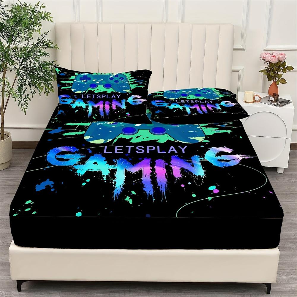 Нарисованный геймпад принт Комплект простыней с резинкой Наматрасник Постельное белье Удобный Дышащий Комплект постельного белья с глубоким карманом