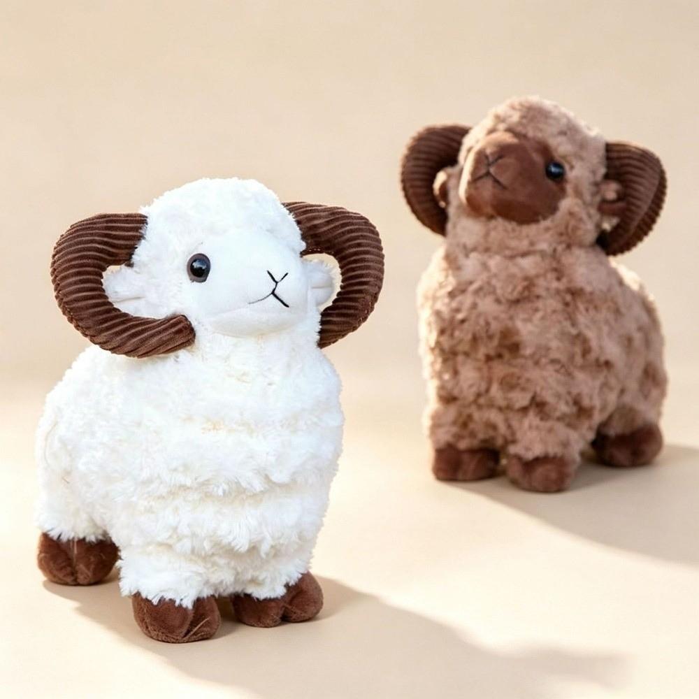 Soft Plush Sheep Plush Toy Fluffy Fur Year of the Sheep Mascot New Lamb Plush Doll Kids