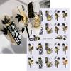 3D Fall Nail Stickers Gold Leaf Cotton Flowers Transfer Decals Nail Adhesive Sliders Manicure 2023 Autumn Decorations TRSTZ-SJ