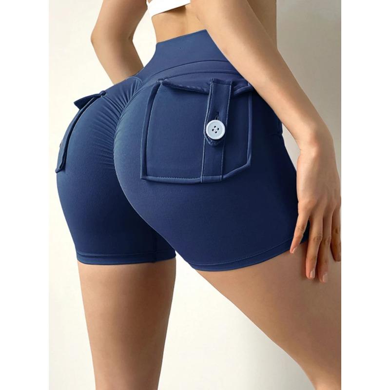 Шорты для фитнеса Peach Butt, женские, для тренировок, брюки-карго с карманом Air Dry, для йоги, облегающие, летние