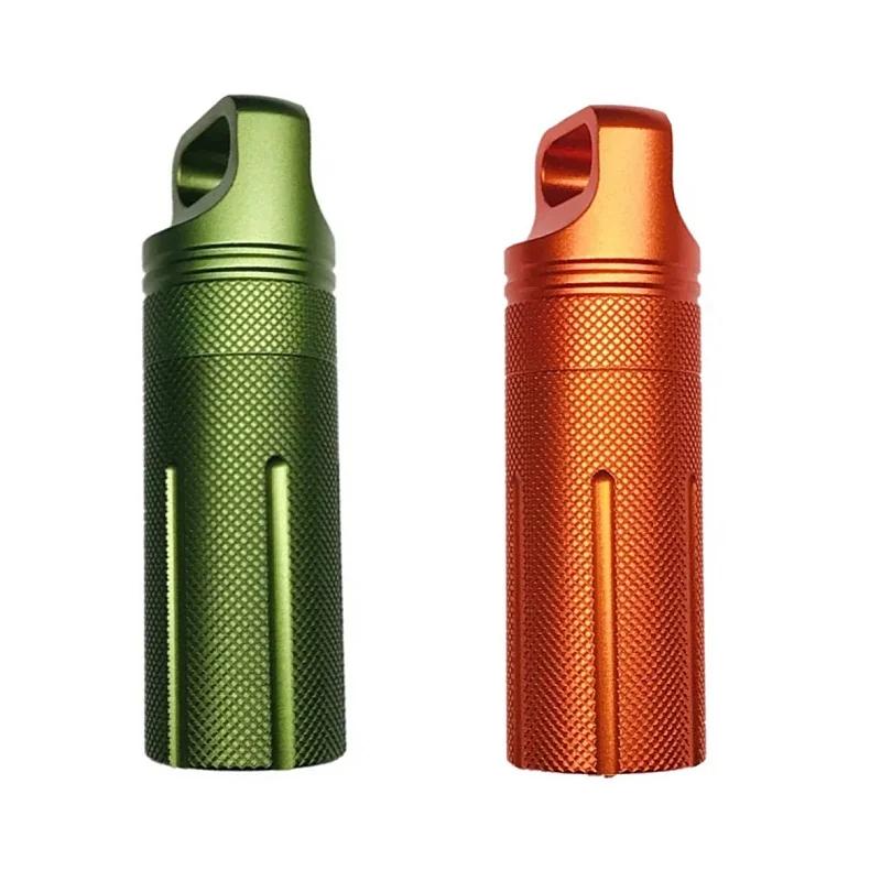 2 шт., алюминиевая бутылка с телескопической ложкой, водонепроницаемый чехол для таблеток, герметичный брелок для ключей, аксессуары для уличных инструментов