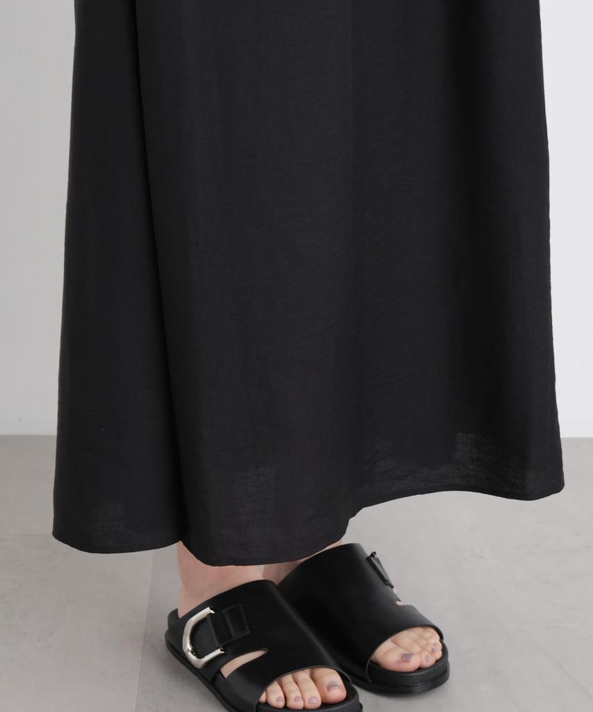 Gathered Sleeve Flare Size F [Nano Universe] Dress, Women's, 140, Green, 673-6119324