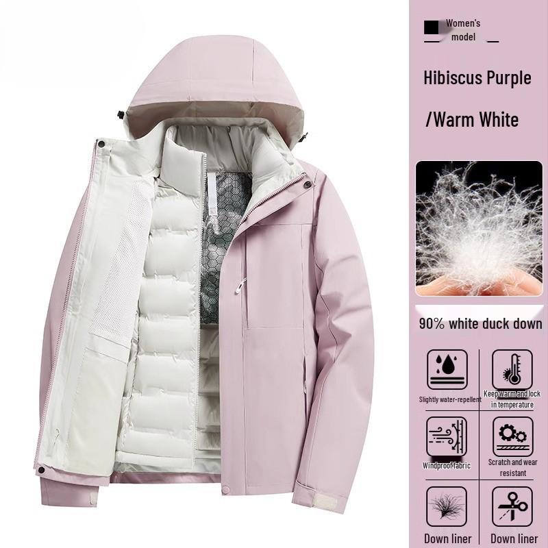 Camel Outdoor Женская водонепроницаемая пуховая парка 3-в-1 для зимнего туризма и альпинизма