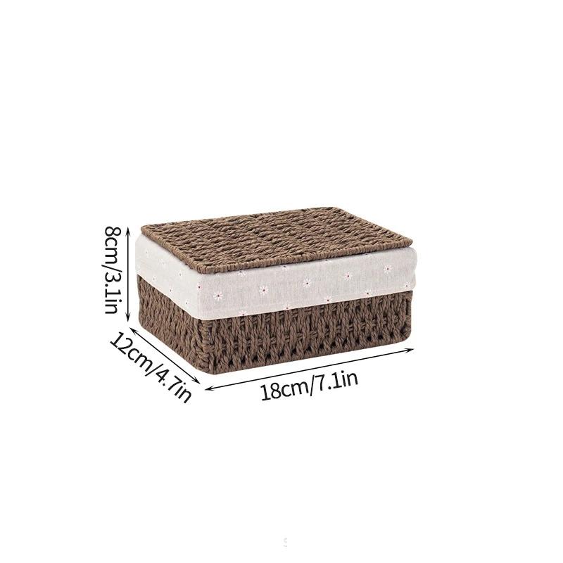 Плетеная корзина для хранения, кухонный органайзер, пылезащитный чехол, корзины для хранения с крышкой, настольные органайзеры для всякой всячины, коробки для хранения игрушек и закусок