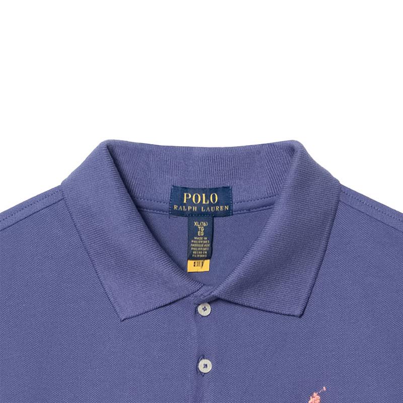 Платье-поло Ralph Lauren из рубчатой сетки с оборками на талии и короткими рукавами для детей 313698754-088