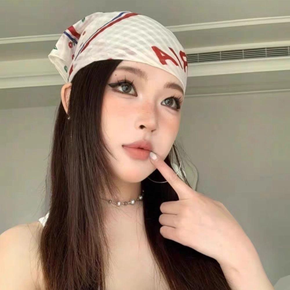 Sweet Printed Headscarf All-match Small Square Scarf Exquisite Y2k Print Turban Spice Girls