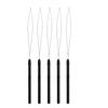 5 Pcs Hair Extensions Loop Needle Pulling Hook Tool Needle Threader Loop Tool for Silicone Microlink Beads