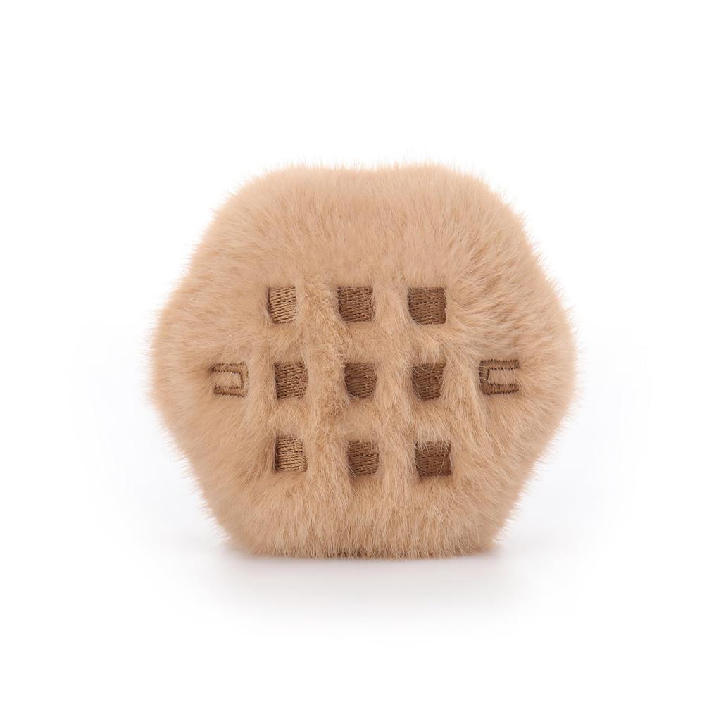 Apricot Lamb Yummy Waffle Plush Toy for Kids, Soft and Cute Fluffy Waffle for Girls and Boys, 9cm