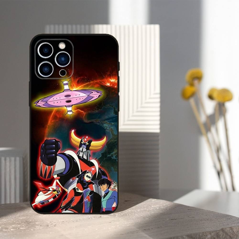 R-Robot G-Goldorak-UFO Phone Case For iPhone 16,15,14,17,13,12,11 Plus,Pro Max,XS,X,XR,SE,Mini,8,7,Soft Silicone Black Cover