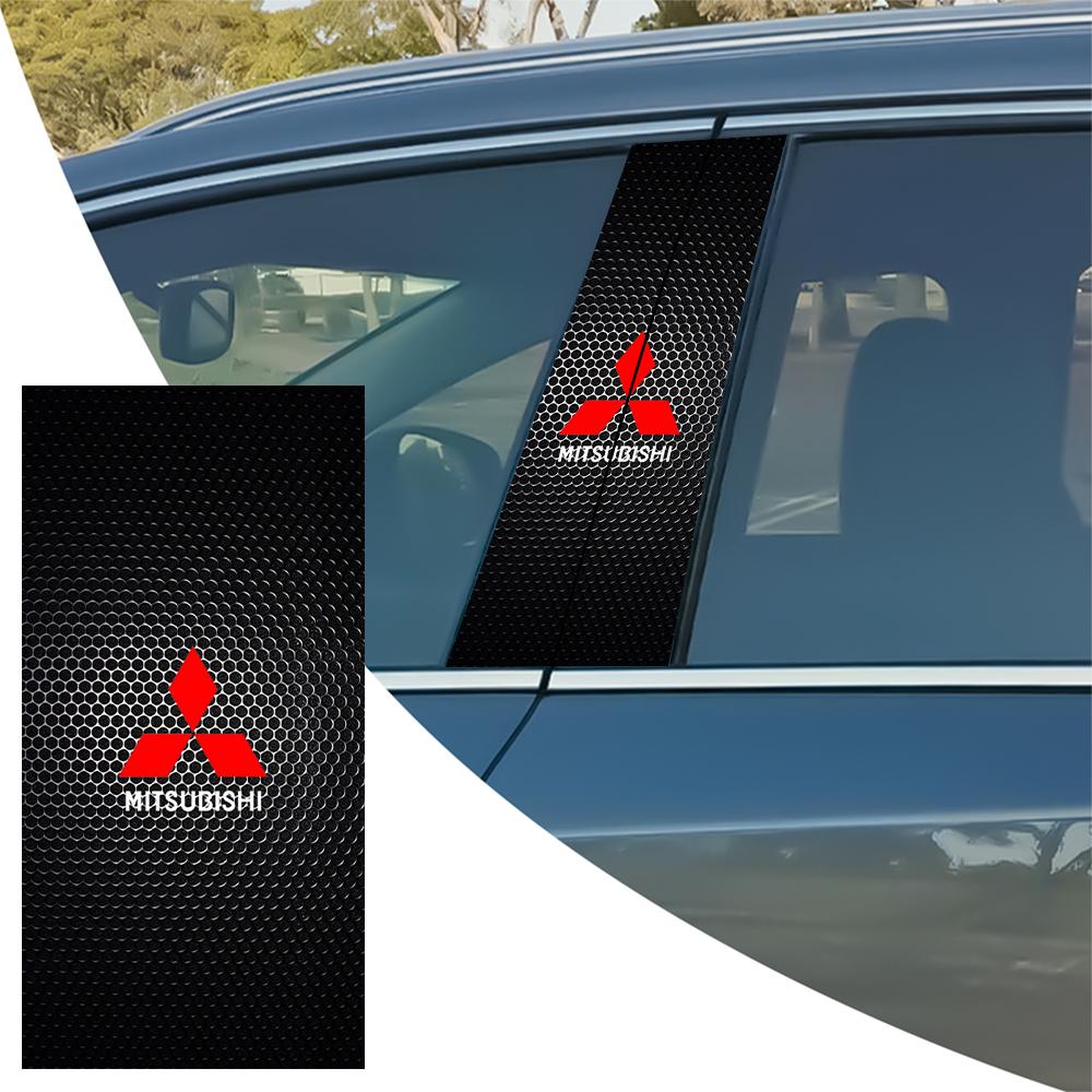 Автомобильная эмблема Наклейка на центральную стойку Декоративные наклейки на двери автомобиля Для Mitsubishi X EX ASX L200 Colt Outlander Pajero Lancer Eclipse