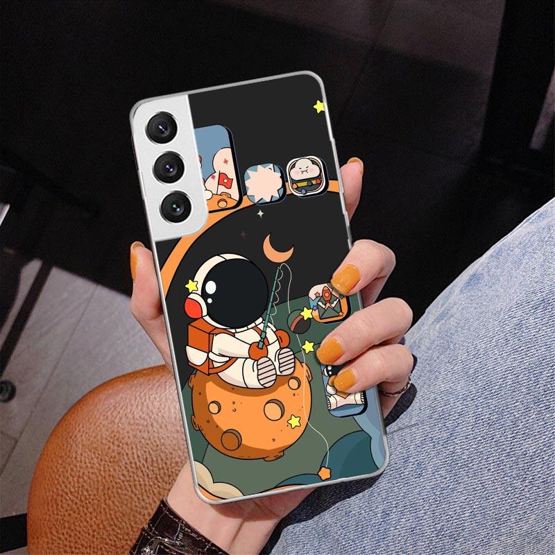 Мультяшный Планета Астронавт Звезда Ракета Чехол для Телефона Samsung Galaxy S26 S25 Edge S23 S24 Ultra S22 Plus S21 S20 FE Уникальный Чехол S