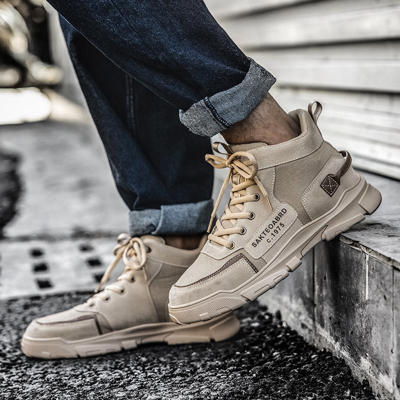 Men's Casual Boots Soft Sole Anti Slip Four Seasons Work Outdoor Botas Student Sports Boot Fashion Youth Versatile Trendy Boots