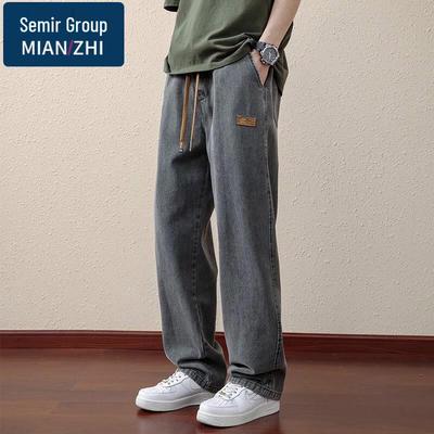 Мужские летние джинсы прямого кроя в стиле business casual