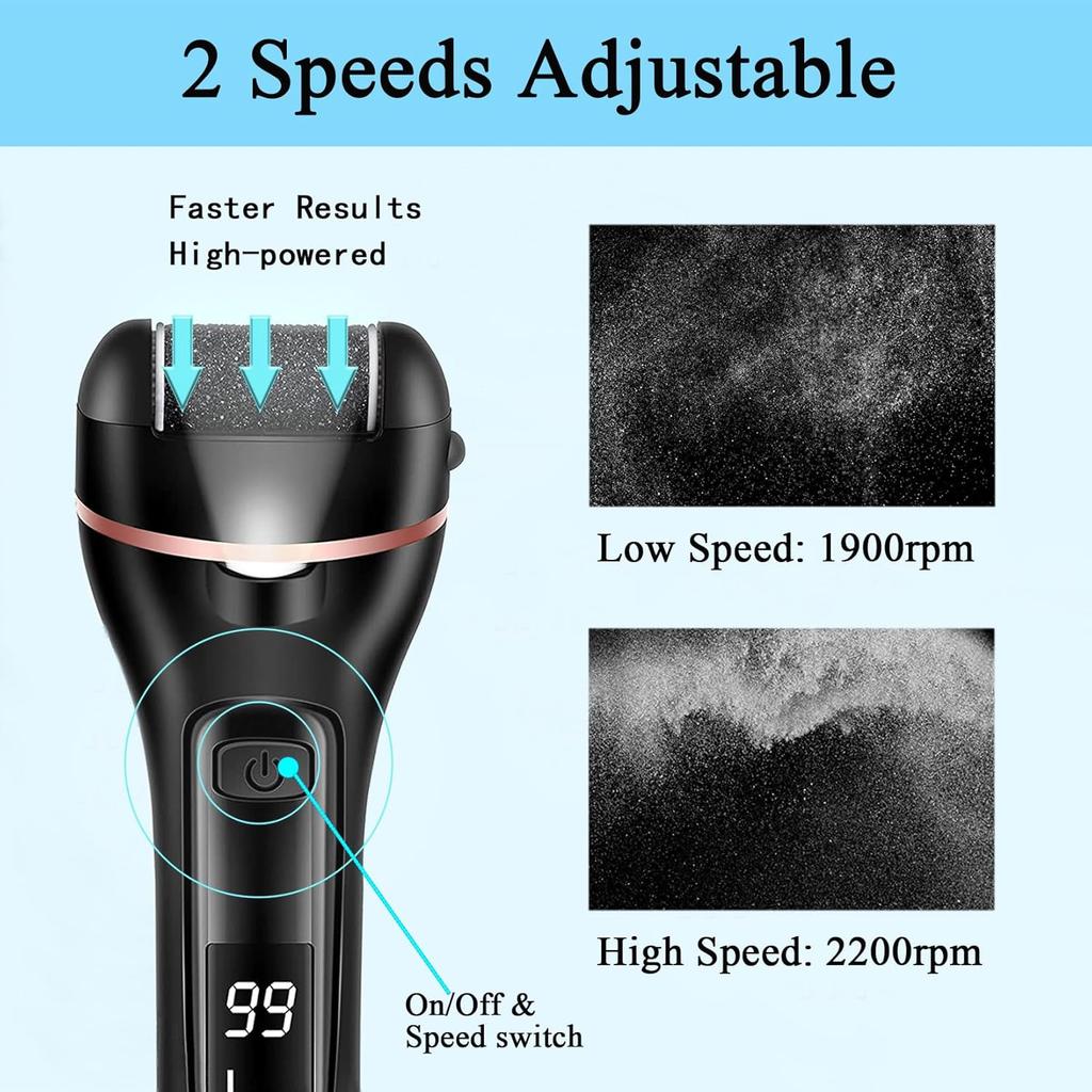 Electric Foot Callus Remover Foot Care File Heels Dead Skin Pedicure Tool Electronic Foot Grinder and Replacement Sandpaper