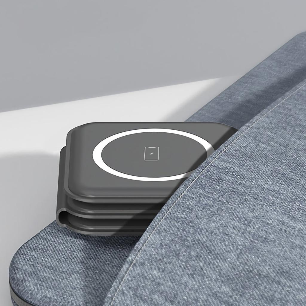3-in-1 Wireless Charging Pad Portable Magnetic Foldable Travel Charger with Adapter for iPhone 13/12/Pro/Max, iWatch, AirPods 3/2/Pro, Black