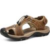 Large Size Men's Sandals Wrapped Men's Sandals Leather Sandals Beach Shoes Hiking Outdoor Waterproof Genuine Leather Cowhide Men Sandals