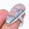 Natural Larimar Gemstone Handmade 925 Sterling Silver Jewelry Ring Size 8.5 N4d32