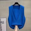 Deep V-neck Knitted Vest Vest Women's Spring and Autumn Loose Waistcoat Outer Wear Clothes Outer Wear Sweater Waistcoat