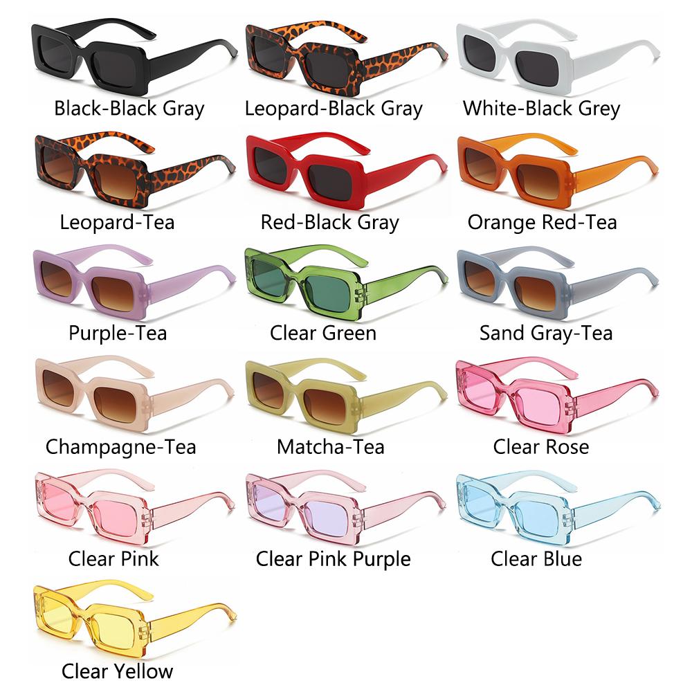 Retro Candy Color Y2K Sun Glasses Sunglasses for Women Men Vintage Shades Rectangle Sunglasses