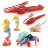 Color Version Of Simulation Animal Marine Life Animal Model Toy Squid Hermit Crab Seahorse Zebra Shark Model