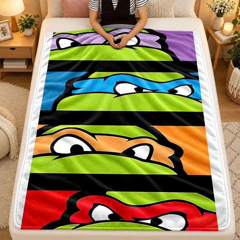 Flannel BlanketTeenage Mutant Ninja Turtles Warm Soft Throw Blanket for Indoor Sofa Bed Living Room Use