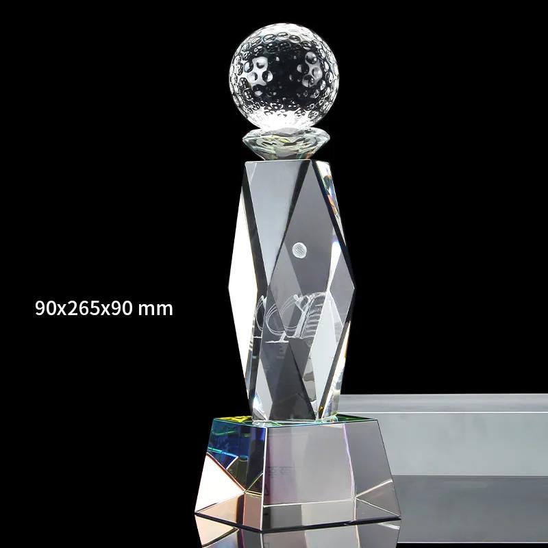 Customized High-End Sports Golf Crystal Trophy, One shot Hole, Competition Award Medal, New Home Decoration, Free Engraving, 1Pc