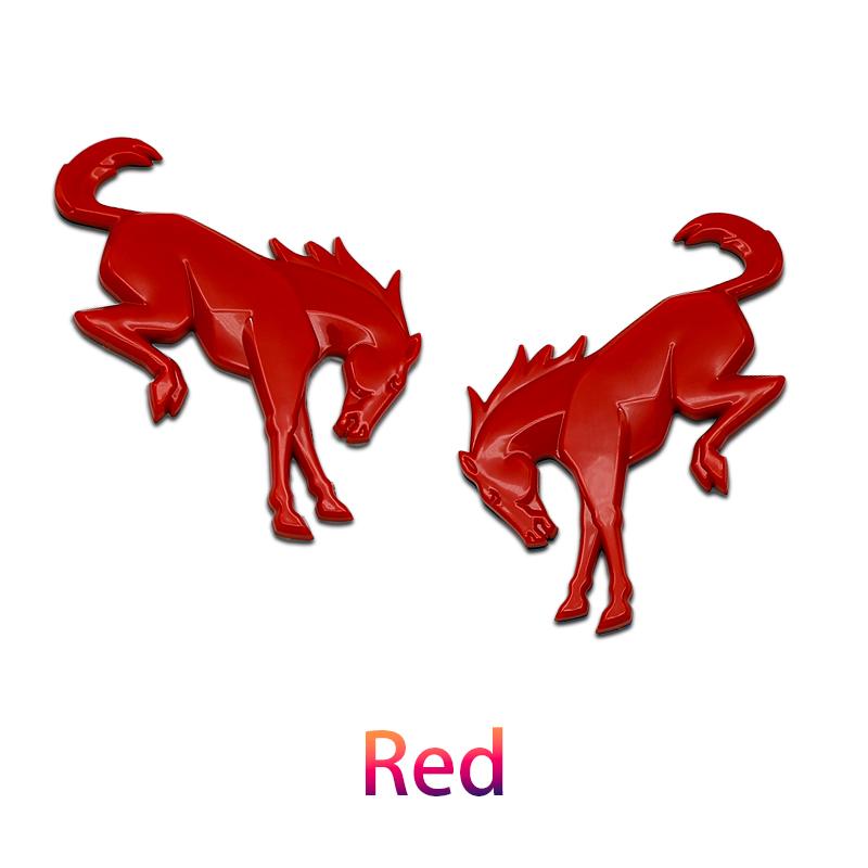 HFVS5 2Pcs For Ford Bronco Logo New ABS 3D Car Horse Stickers Hot Exterior Modification Tailgate Leaf Board Letters Animal Parts Badge