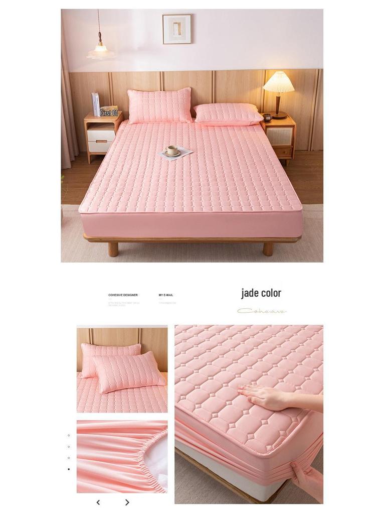 Нескользящее однотонное стеганое покрывало: Приятный для кожи, выстиранный хлопок