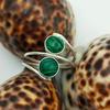 Кольцо ручной работы с малахитом и драгоценным камнем из стерлингового серебра 925 пробы NST-J2H9032