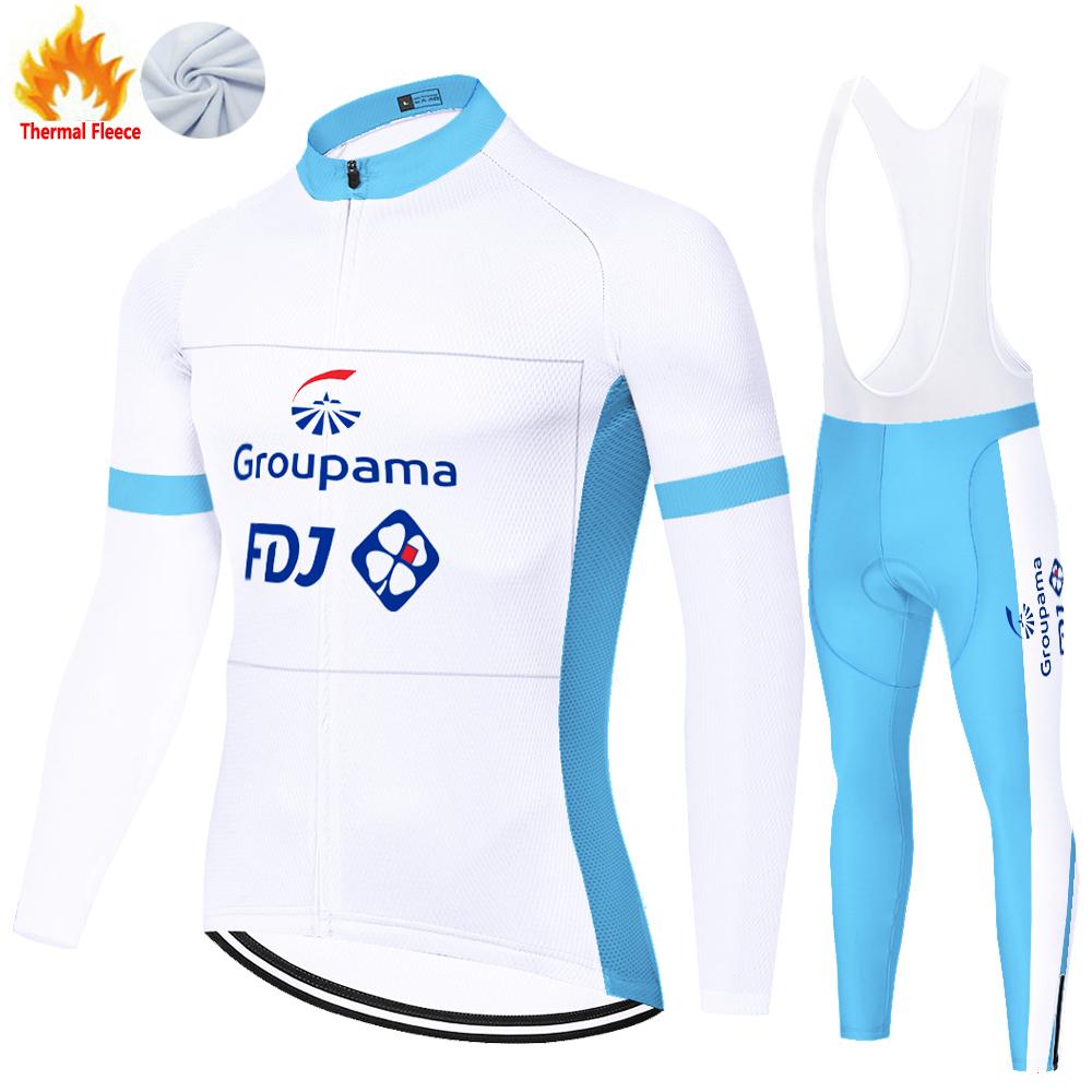 Мужской велосипедный костюм Thermal Smile FDJ, зимняя майка, горный велосипед, 2023 г.