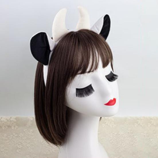 Набор обручей для волос с коровьими ушами и сгибаемым хвостом для взрослых и подростков, костюм фермерского животного, черно-белые коровьи аксессуары