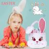 3D Cute Plush Egg Hunt Basket for Boys, Foldable Ears, Handle, Easter Candy Collection, Soft Material