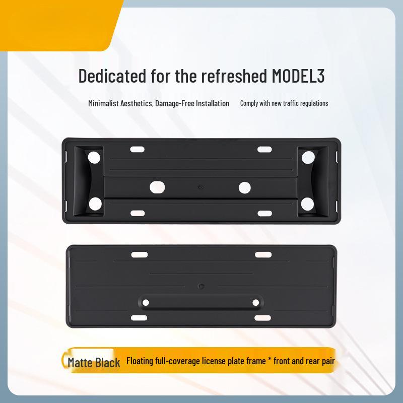Floating Enclosed License Plate Frame Kit for 25 Updated Tesla Model Y/3