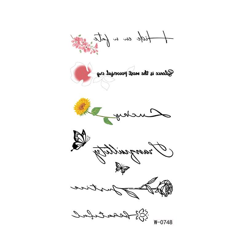 Красочный стикер Мультяшная татуировка Временная водостойкая Анимация Цветок Персонализированный цветок Тату-наклейка на руку