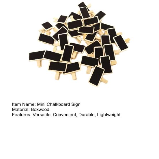 50Pcs Mini Chalkboard Signs Wooden Clip Reserved Table Signs Cute Mini Message Board for Memo Note Taking