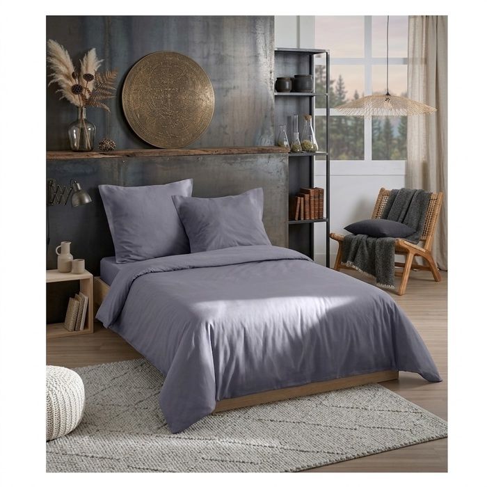 Parure de lit 260 x 240 cm Cocon ardoise