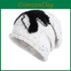 Splicing Fashion Plush Design Women Casual Knitted Hat For Autumn And Winter